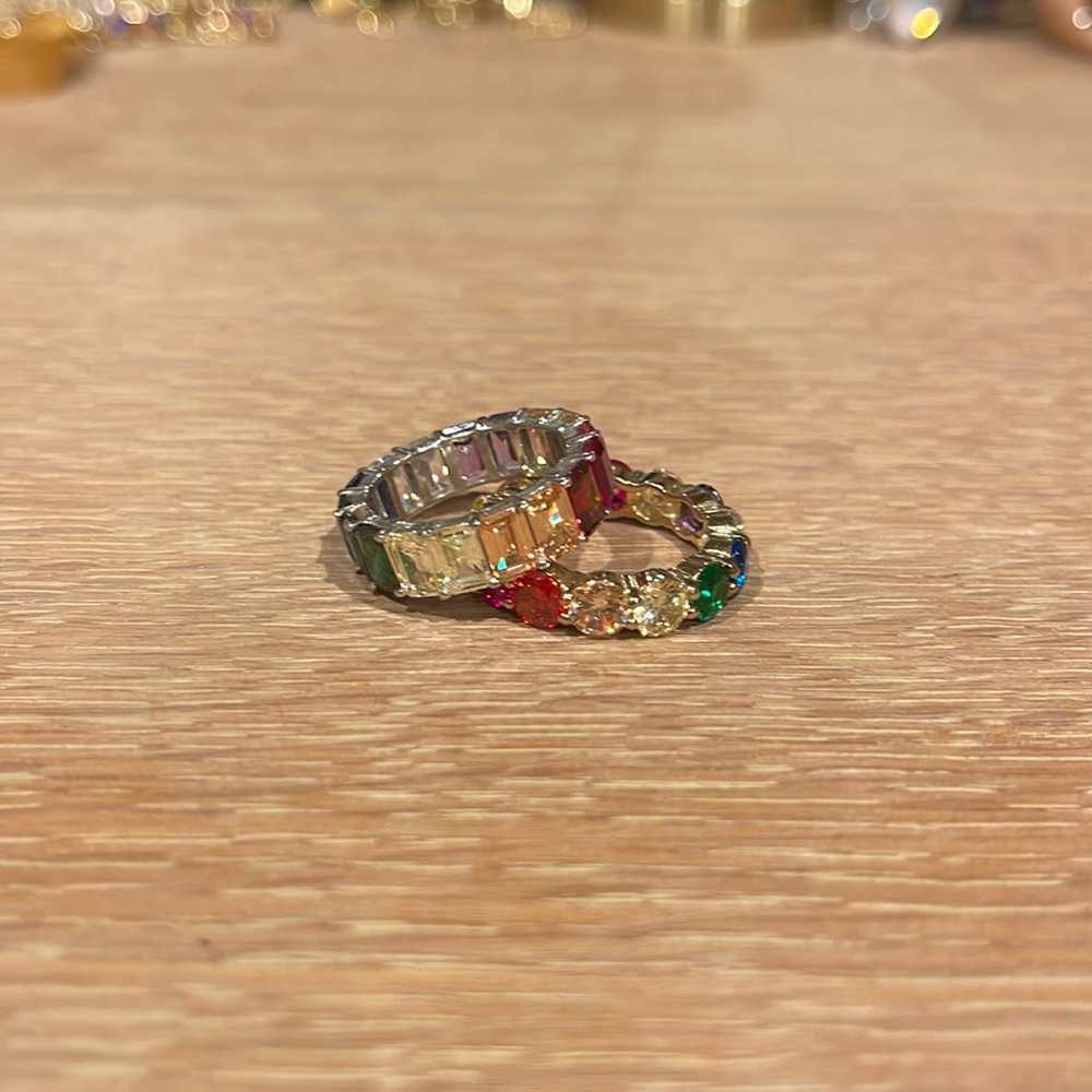 Set of 2 Rainbow eternity bands